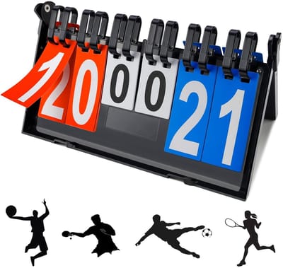 Allecto - Digit Flip Scorebord - Digitale Puntenteller - Geschikt voor Sportwedstrijden - Zwart - Sportscorebord - Voor Tafeltennis en Basketbal - ...