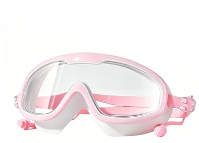 Zwembril voor heren en dames, breed zicht, zwembril voor volwassenen, zonder lekkage, met oordopjes, anti-condens en anti-uv duikbril voor jongeren