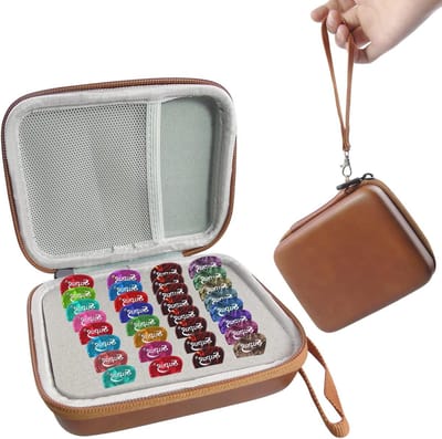 Gitaar Plectrumhouder - Plectrum Case - Gitaar Spelen - Harde EVA Bescherming - 15 x 12 x 5 cm - Bruin