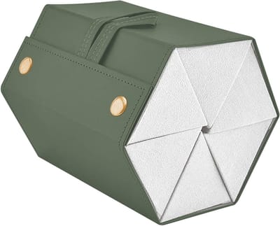 Opvouwbare Opbergdoos voor Zonnebrillen met 6 Sleuven - PU Lederen Organizer voor Zonnebrillen, Brillen en Kleine Voorwerpen