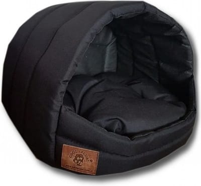 Hondenmand voor kleine honden - Zwarte box van polyurethaanschuim - 45 x 49 x 36 cm - Comfortabel hondenbed
