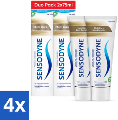 4 x Sensodyne - Tandpasta - Multi Care - Complete Zorg - Duopack - 2 x 75 ml - Tandpasta Gevoelige Tanden - Tandpasta Bescherming - Tandpasta Frisse Adem - Tandpasta Gezond Tandvlees - Fluoride Tandpasta