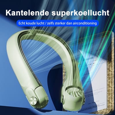 NekVentilator Draagbare- Mini Ventilator met koeling- USB Oplaadbaar 3 standen - Handsfree Nek Ventilator ideaal Voor Buitensport woon-werkverkeer en Dagelijks Gebruik
