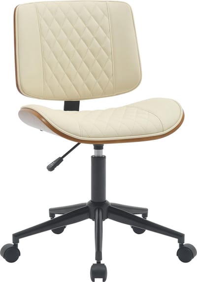 CLP Plover Bureaustoel - ergonomische - voor volwassenen - Kunstleer - walnoot/creme