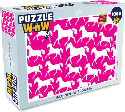 Puzzel Paarden - Wit - Dieren - Meisjes - Kinderen - Meiden - Legpuzzel - Puzzel 1000 stukjes volwassenen