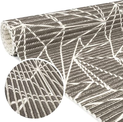 Schuimmat Loper - Badmat Douchemat - Antislip Vloerbedekking - Op Maat Te Snijden - 65x1500 cm - Zwart