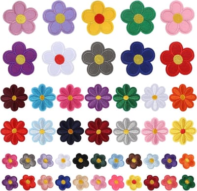 Set van 46 Strijkapplicaties met Bloemen, Ideaal voor Kinderen, Jeans en DIY Borduurprojecten