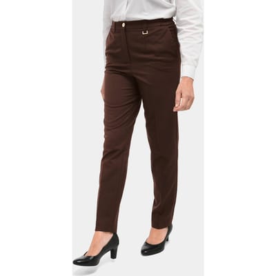 Comfortabele broek LOUISA COMFORT+ met gestreken vouw - bruin - Gr. 38 van Goldner Fashion