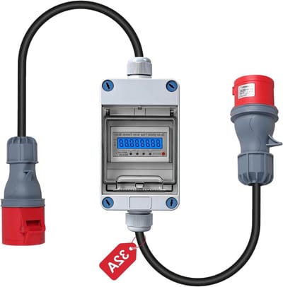 Mobiele Stroommeter - Draaistroommeter Digitaal - Energieverbruik Meten - MID Gekalibreerd - 32 A - Zwart