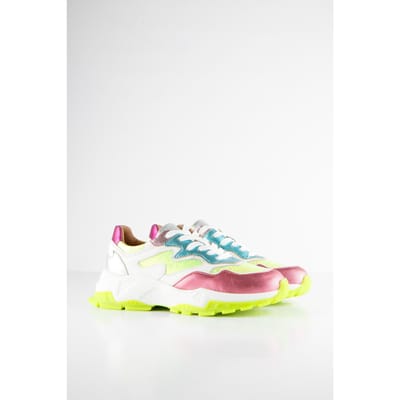 DWRS label Chester Sneaker Green Neon / Pink Maat: 36 | Sneakers Outlet | Dames | Roze