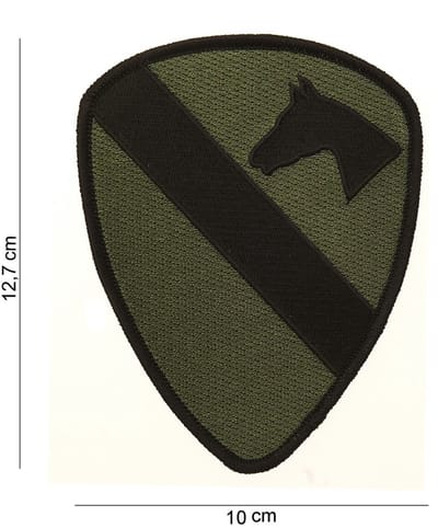 Embleem stof Cavalry patch subdued groen