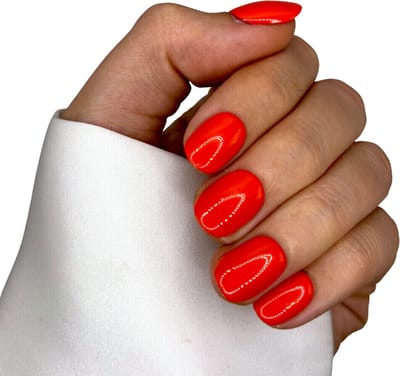 SD Press on Nails - B-56 - Plaknagels - Gelnagels - Handgemaakt - 20 stuks - Neon Oranje - Nepnagels - Kort Naturel - Korte Nagels - Accessoires - Nagelstudio - Nail Art - Nagellijm - Gellak - Nageltips - Nails at Home - Nagels