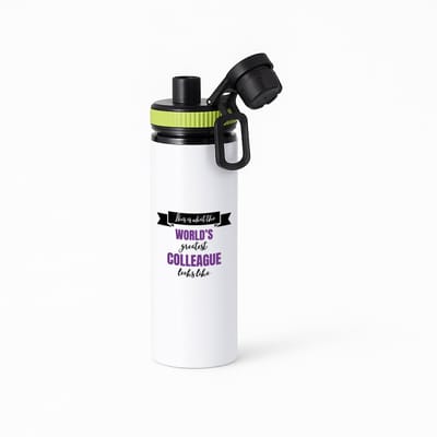 Hacebo® - World's best colleague waterfles met draaidop groen - Collega - beste collega - werk - afscheidscadeau - verjaardagscadeau - water fles - 850ML