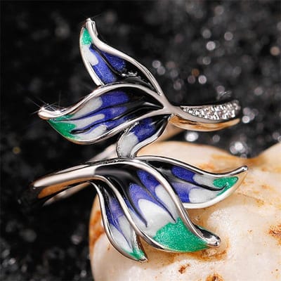 Huitan Creatieve Emaille Ringen voor Vrouwen Bloemvormig Temperament Vingeraccessoires Vintage Feest Dames Sieraden Drop Shipping 6