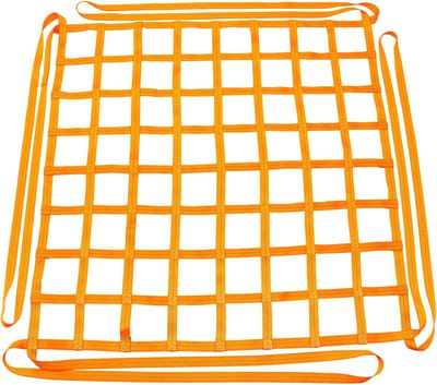 Veiligheidsheffingsnet - Hijsnetslinger Hefnet - Zware Voorwerpen Verplaatsen - Scheurweerstand Polyester - 10 cm Vierkant Gaas - Oranje