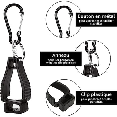 20 Stuks Handschoenhouders voor Werk - Tarp Clip met Karabijnhaak