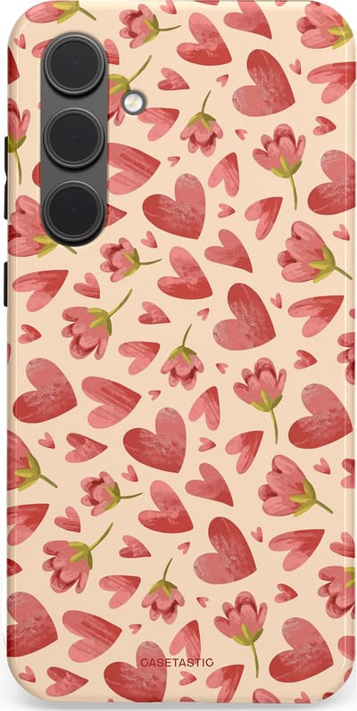 Casetastic Hoesje Geschikt voor Samsung S24 Plus - Stijlvolle Beschermende Duo-layer Case - Verbonden Hartjes