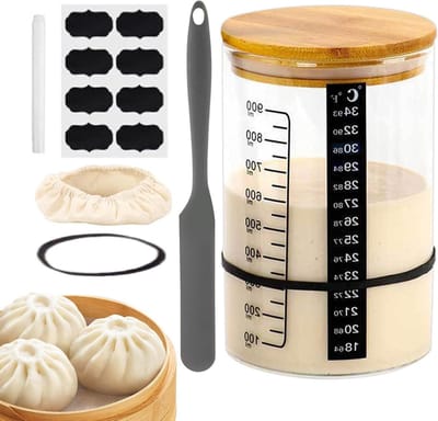 Zuurdesem Starter Pot - Gist Pot Fermentatie Pot - Brood Bakken - Inclusief Temperatuurmeter