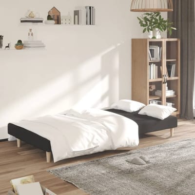 vidaXL - Slaapbank - 2-zits - stof - zwart