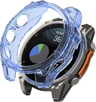 Stravo Soft Case Sport Hoesje voor Garmin Fenix 8S (43MM) / Fenix 8S Solar (43MM) – TPU Materiaal Bescherming – TPU Case Protectie en Beschermhoes voor Garmin Smartwatches (Blauw)