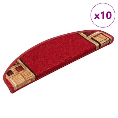 vidaXL - Trapmatten - zelfklevend - 10 - st - 65x21x4 - cm - rood