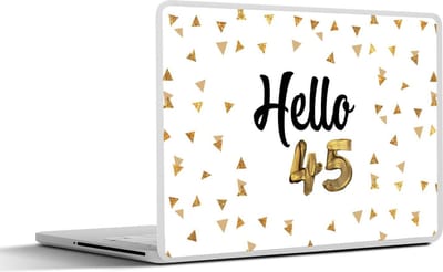 Laptop sticker - 14 inch - Feest - 45 jaar - Confetti - 32x5x23x5cm - Laptopstickers - Laptop skin - Cover