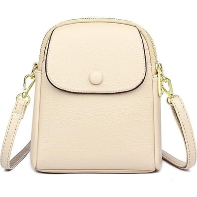 Sac bandoulière pour téléphone portable pour femme, nouveau petit sac tendance, simple, décontracté et polyvalent, sac à bandoulière en cuir litchi souple white