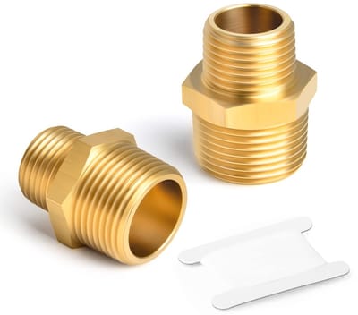 Dailygoods- Buisfitting Messing - Reduceerbare Zeskantnippel - 1/4“ x 1/8” Mannelijke BSP Koppelingsconnector - Voor Water/Olie/Gas - Gladde Schroefdraden - Pijpfitting