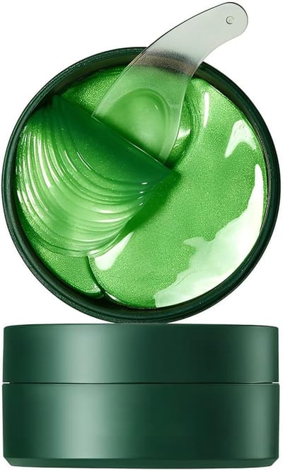 Maskers, hyaluronzuur collageen hydro oogpads, hydraterend, anti-rimpel en verstevigend, voor verzorging onder de ogen, 24K gouden oogcollageen, groen, 1 cm