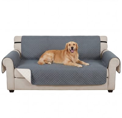 PawHut Huisdier Bankbeschermer - Geborstelde stof, polyester - 306 x 177 x 0,5 cm - Grijs