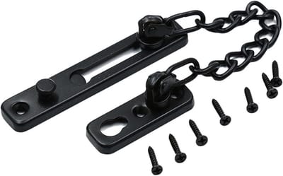 Veiligheidsketen Deur - Extra Beveiliging - Thuis Beschermen - Eenvoudige Installatie - 19 cm Ketting - Zwart