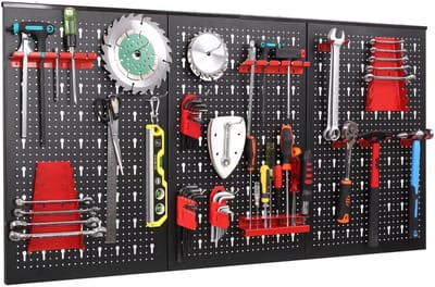 Gereedschapswand - 120x60cm - Pegboard - Gereedschapsbord - Gereedschapwand - Gereedschap organizer - Gereedschapskast - Metalen muur organizer - Tool organizer