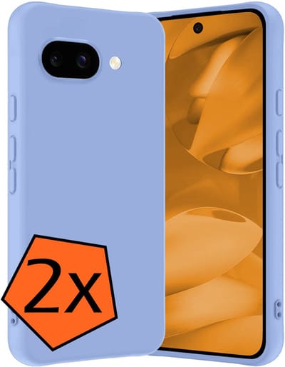Hoes - 2 Stuks - Geschikt voor Google Pixel 9a - Sterk & Shockproof - Case Siliconen - Back Cover - Telefoon Hoes - Lichtblauw
