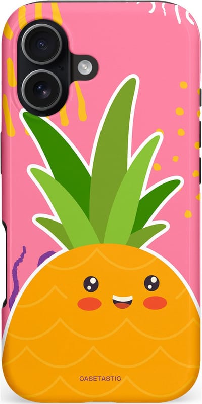 Casetastic hoesje geschikt voor Apple iPhone 17 - MagSafe - Dubbellaagse bescherming - Zoete Ananasdroom - Fashion Case - Koraal Okergeel Groen