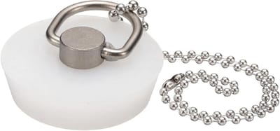 Afvoerstop Siliconen - Badstop Keuken - Water Inhouden - Met Hangerring - 42 tot 44 mm - Wit