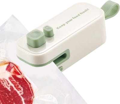 Mini sealmachine - Miniatuur verwarmde sealmachine - Accessoire voor voedselconservering, geschikt voor keukens, reizen, kamperen, picknicks en verhuizingen - Groen