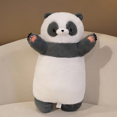 60cm Rechthoekig Lang Zacht Schattig IJsbeer Panda Beer Pluche Speelgoed Sierkussen Gevuld Met Handen Omhoog Dieren Knuffelkussen voor Kinderen about 55-60cm