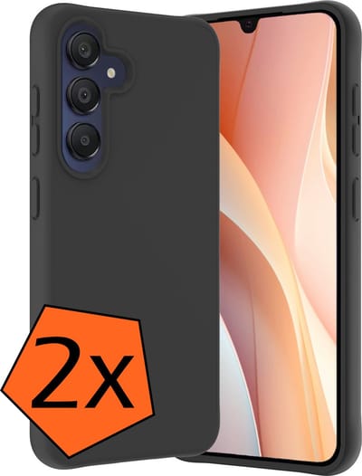Hoes - 2 Stuks - Geschikt voor Samsung Galaxy A15 - Sterk & Shockproof - Case Siliconen - Back Cover - Telefoon Hoes - Zwart