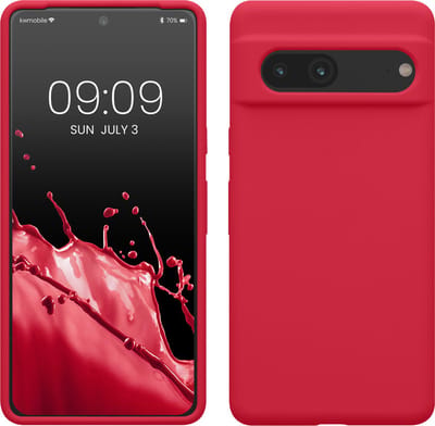 kwmobile telefoonhoesje geschikt voor Google Pixel 7 - Hoesje met siliconen coating - Smartphone case in granaatappelrood