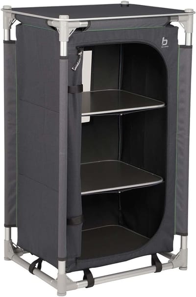 Opbergkast - Campingkast - Kampeeruitrusting - Verstelbare poten - 57x47x97cm - Antraciet