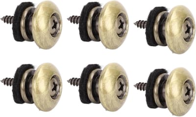 Gitaarband Knoppen - Eindpennen Gitaar - Gitaarband Beveiligen - Glad Afgerond Ontwerp - 6 stuks - Antiek brons