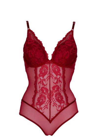 After Eden Thulien Body stocking lace Dames Body (lingerie) - Dark Red - Maat 75B