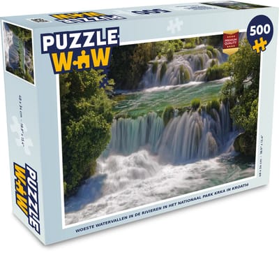 Puzzel Woeste watervallen in de rivieren in het Nationaal park Krka in Kroatië - Legpuzzel - Puzzel 500 stukjes