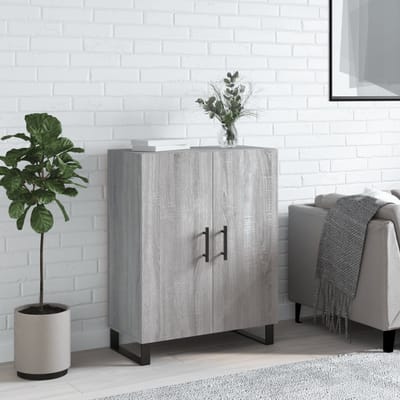 vidaXL - Dressoir - 69,5x34x90 - cm - bewerkt - hout - grijs - sonoma - eikenkleurig