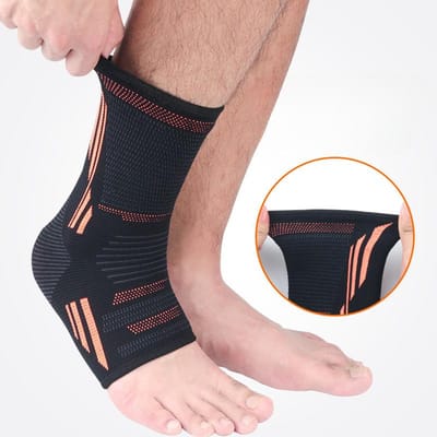 1 manchon de compression de cheville pour femmes/hommes, chevillère avec gel de silicone, chaussette de compression sans orteils pour soulager la douleur de la voûte plantaire et du talon M orange