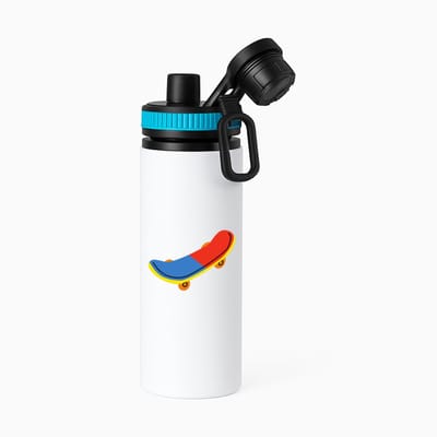 Hacebo® - Skaters waterfles met draaidop blauw - Skateboard - Skateboarders - Speelgoed - sporten - water fles - 850ML
