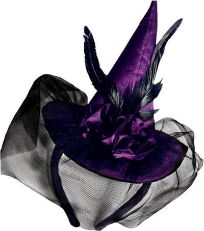 Verleidelijke Hekkenhoed met Veertjes voor Halloween, Carnaval en Themafeesten, Perfect voor Kostuumfeesten