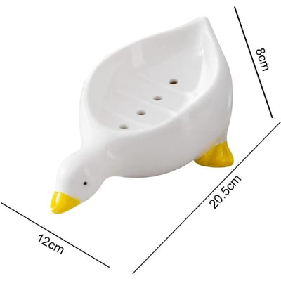 Zeepkist Eend Vorm Cartoon Zeepbakje Afvoerbare Zeephouder Zeepcontainer Zeepbakje Badkameraccessoires