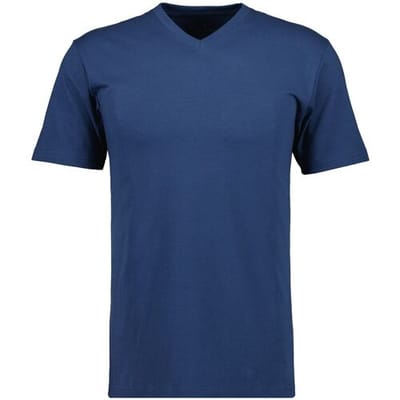 Ragman T-Shirt Uni V-Neck Single Jersey Night Blue / male