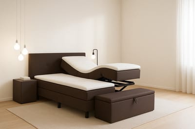 Fermo Hoog Laag Bed 1 Persoons/ Verzorgingsbed /Seniorenbed Elektrisch Verstelbaar 120x200 cm Donker Bruin/Montage optie/Made in NL